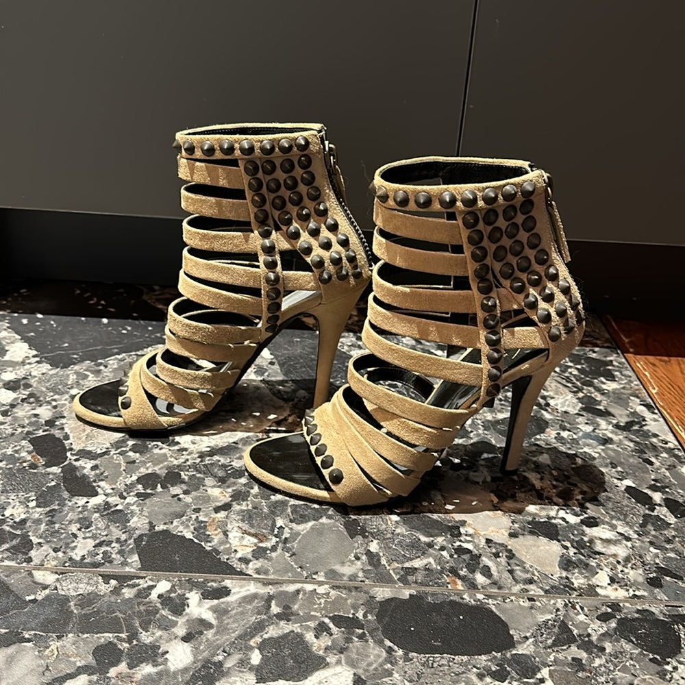 Balmain strappy, studded heels. Size 37.5